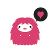 gepersonaliseerd met fuccia schattig monstertje