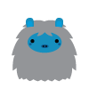gepersonaliseerd met grijs schattig monstertje