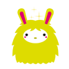 gepersonaliseerd met geel schattig monstertje