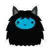 gepersonaliseerd met zwart schattig monstertje