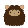 gepersonaliseerd met bruin schattig monstertje