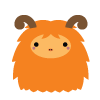 gepersonaliseerd met oranje schattig monstertje